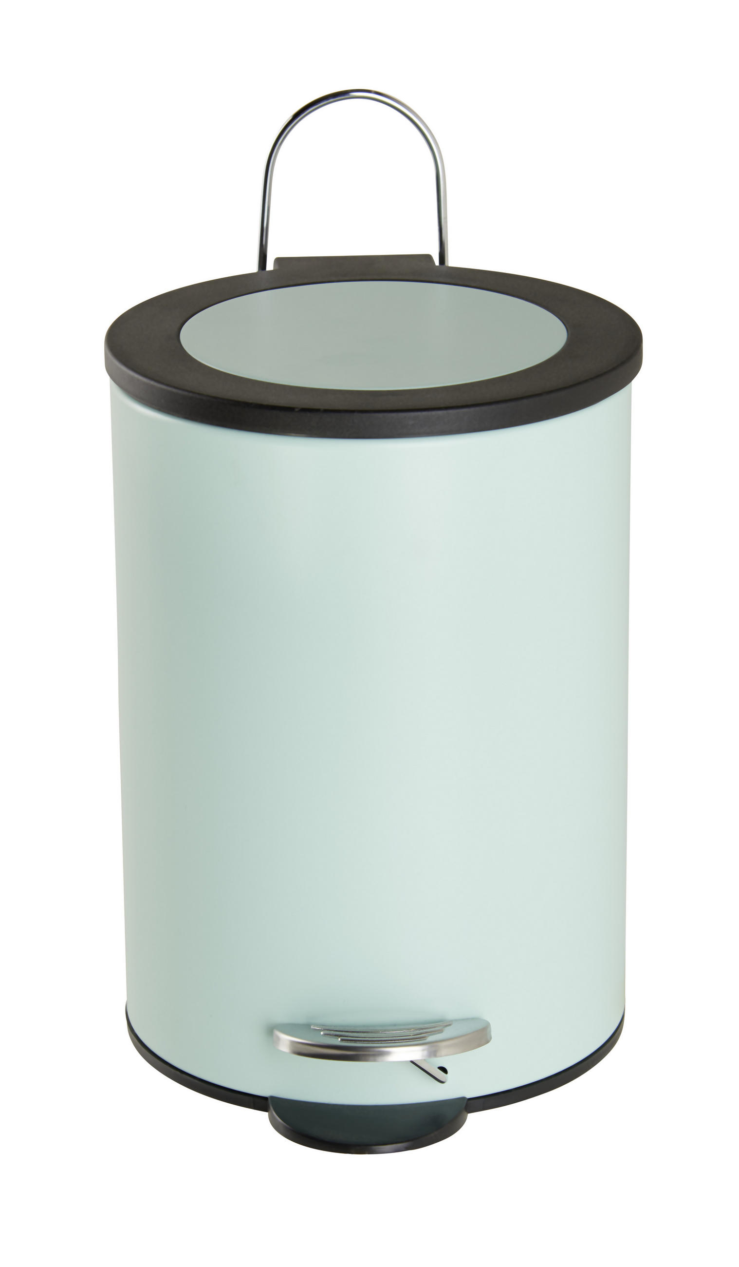 NÁŠĽAPNÝ ODPADKOVÝ KÔŠ, 3 l - čierna/mätovozelená, Basics, kov/plast (17/24/17cm) - Sadena