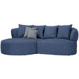 ECKSOFA  in Flachgewebe Dunkelblau  166/235 cm  - Dunkelgrau/Schwarz, MODERN, Kunststoff/Textil (166/235cm) - Hom`in