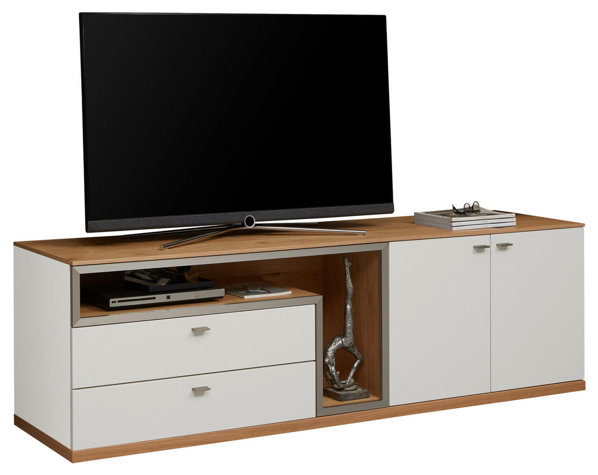 LOWBOARD  in 210,3/64,7/52 cm  - Eichefarben/Alufarben, Design, Holz/Holzwerkstoff (210,3/64,7/52cm) - Dieter Knoll