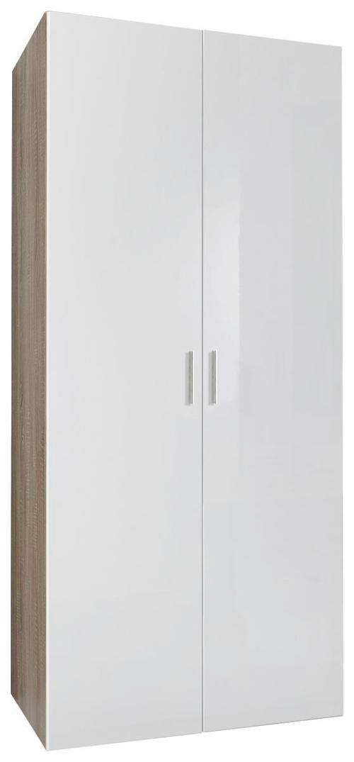 GARDEROBENSCHRANK 80/185/40 cm  - Chromfarben/Eichefarben, Design, Holzwerkstoff/Kunststoff (80/185/40cm) - Xora