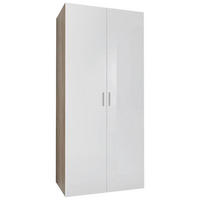 SKŘÍŇ NA ODĚV, bílá, barvy dubu, 80/185/40 cm - bílá/barvy dubu, Design, kompozitní dřevo/plast (80/185/40cm) - Xora