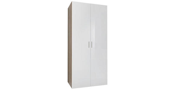 GARDEROBENSCHRANK 80/185/40 cm  - Chromfarben/Eichefarben, Design, Holzwerkstoff/Kunststoff (80/185/40cm) - Xora