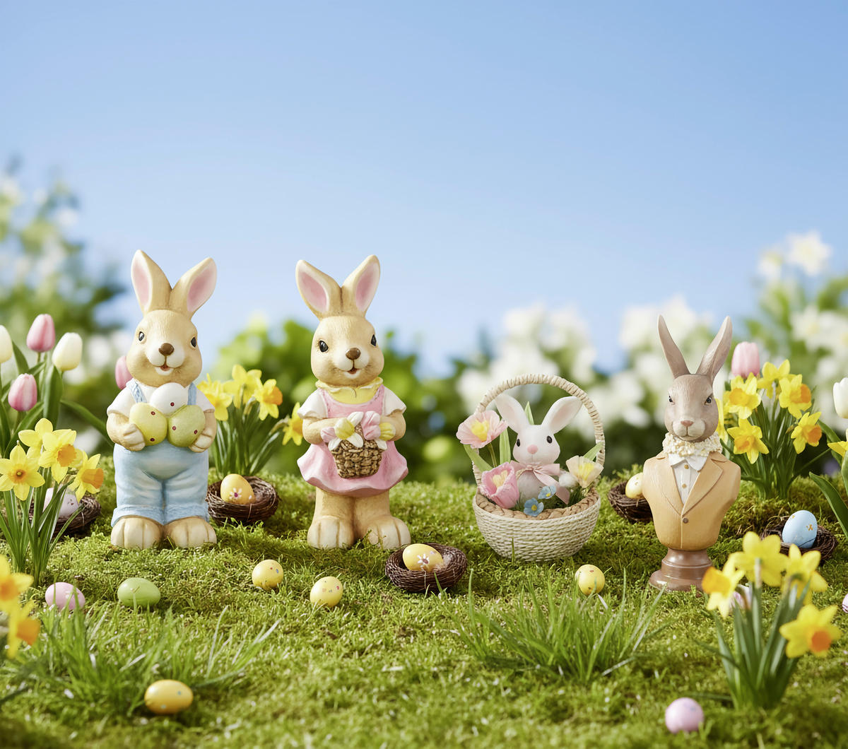 DEKOHASE - Blau/Gelb, LIFESTYLE, Stein (16,5/41,5/14,5cm)