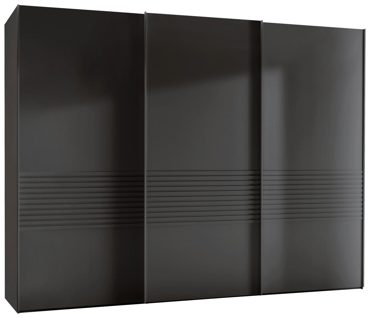 SCHWEBETÜRENSCHRANK 250/217/67 cm 3-türig Graphitfarben  - Graphitfarben, Design, Holzwerkstoff/Metall (250/217/67cm) - Novel