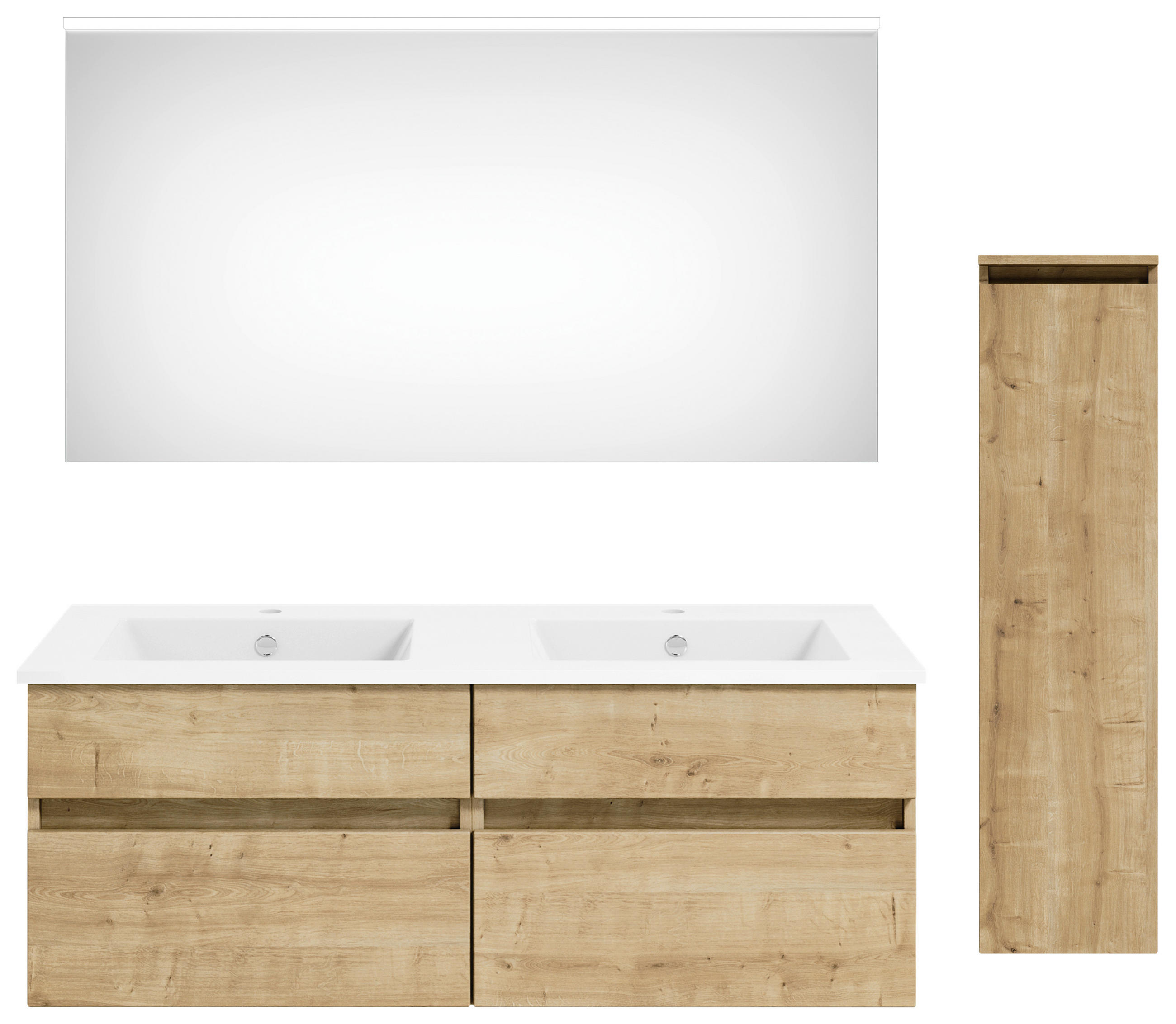 BADEZIMMER  in 150 cm  - Eichefarben/Weiß, KONVENTIONELL, Keramik/Holzwerkstoff (150cm) - Puris