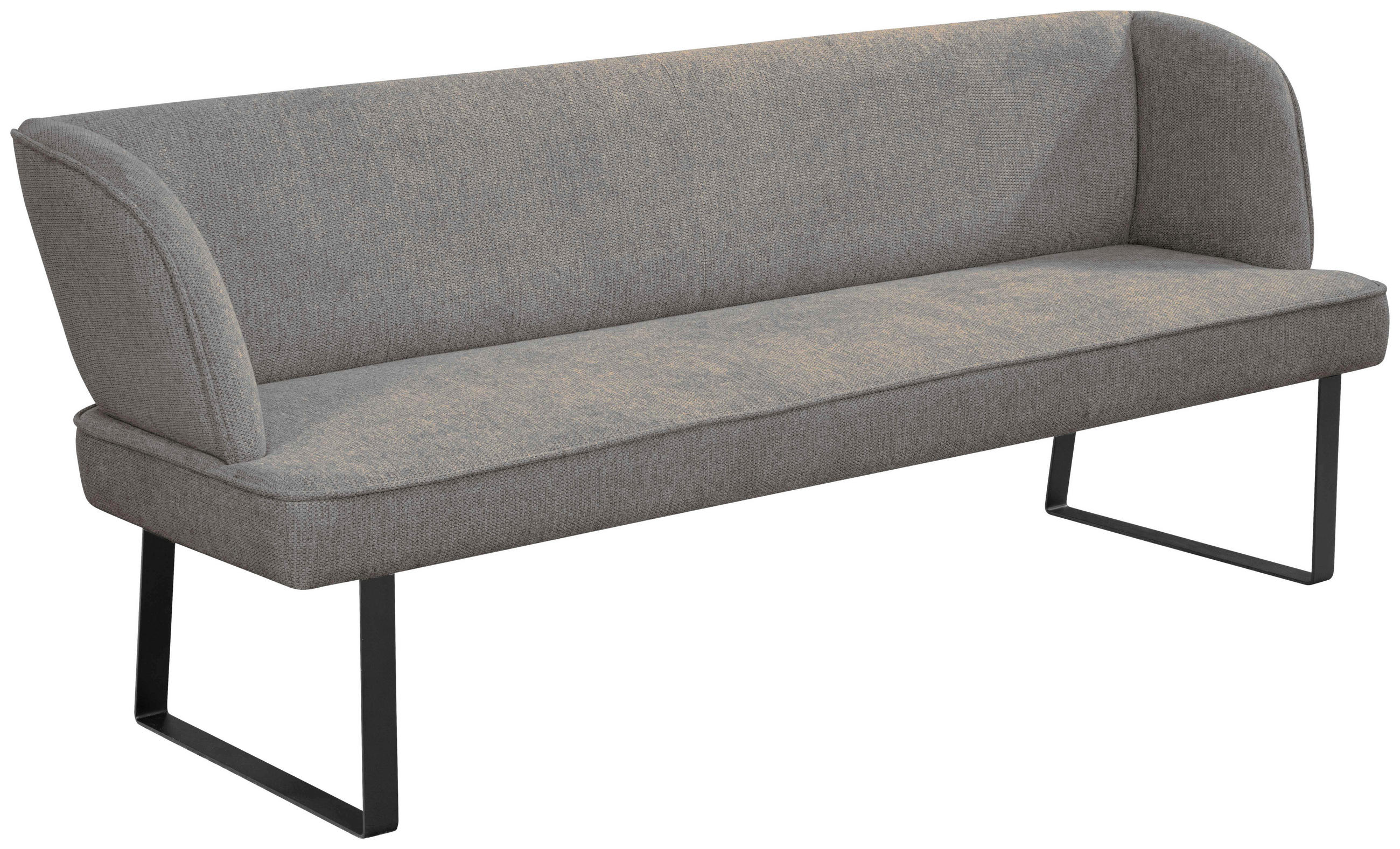 SITZBANK 205/91/66 cm Webstoff Anthrazit, Schwarz  - Anthrazit/Schwarz, Design, Textil/Metall (205/91/66cm) - Novel