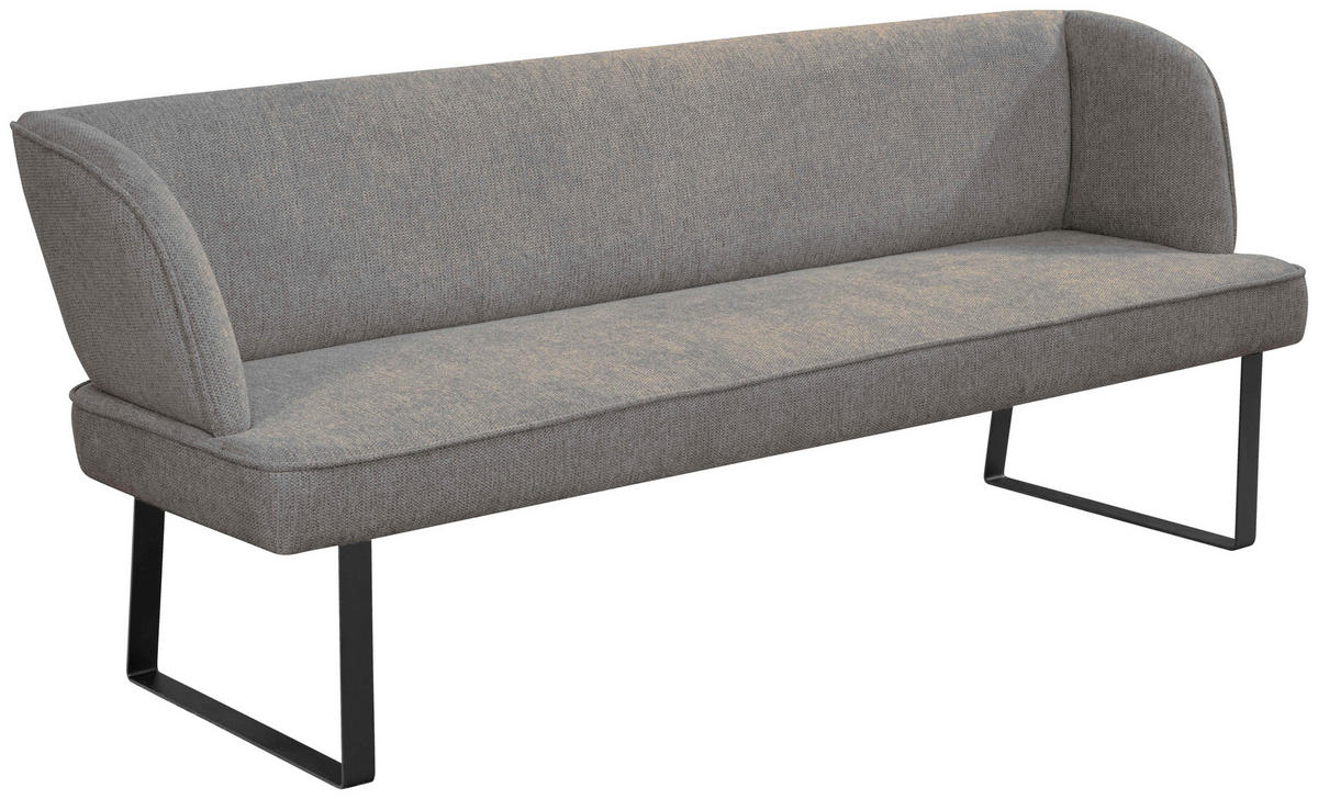 SITZBANK 185/91/66 cm  in Anthrazit, Schwarz  - Anthrazit/Schwarz, Design, Textil/Metall (185/91/66cm) - Novel