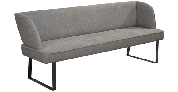 SITZBANK 205/91/66 cm  in Anthrazit, Schwarz  - Anthrazit/Schwarz, Design, Textil/Metall (205/91/66cm) - Novel