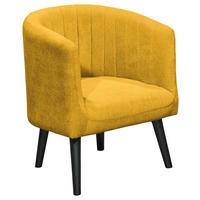 KOKTAJL FOTELJ,  rumena tekstil - rumena/črna, Basics, tekstil/les (61/82/58cm) - Livetastic