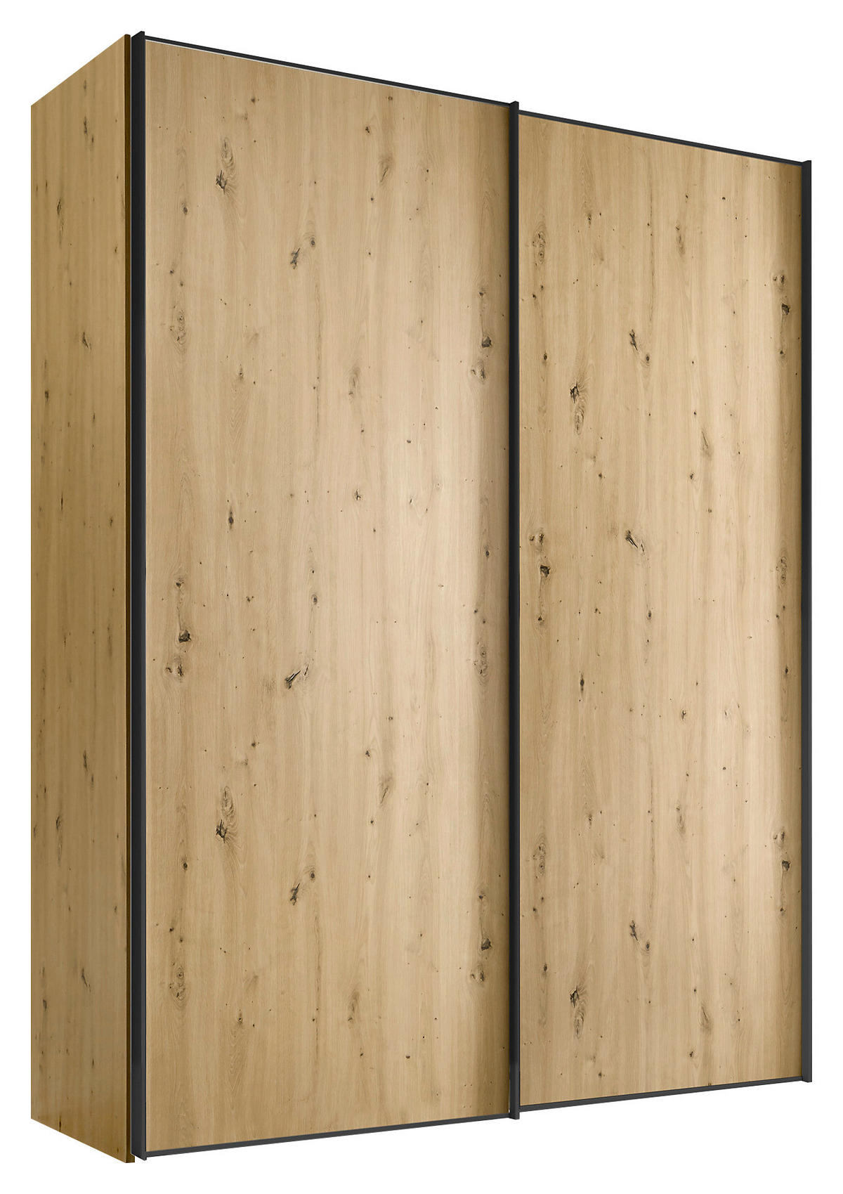 SCHWEBETÜRENSCHRANK in Eiche Artisan  - Graphitfarben/Eiche Artisan, Design, Holzwerkstoff/Metall (225/222/68cm) - Moderano