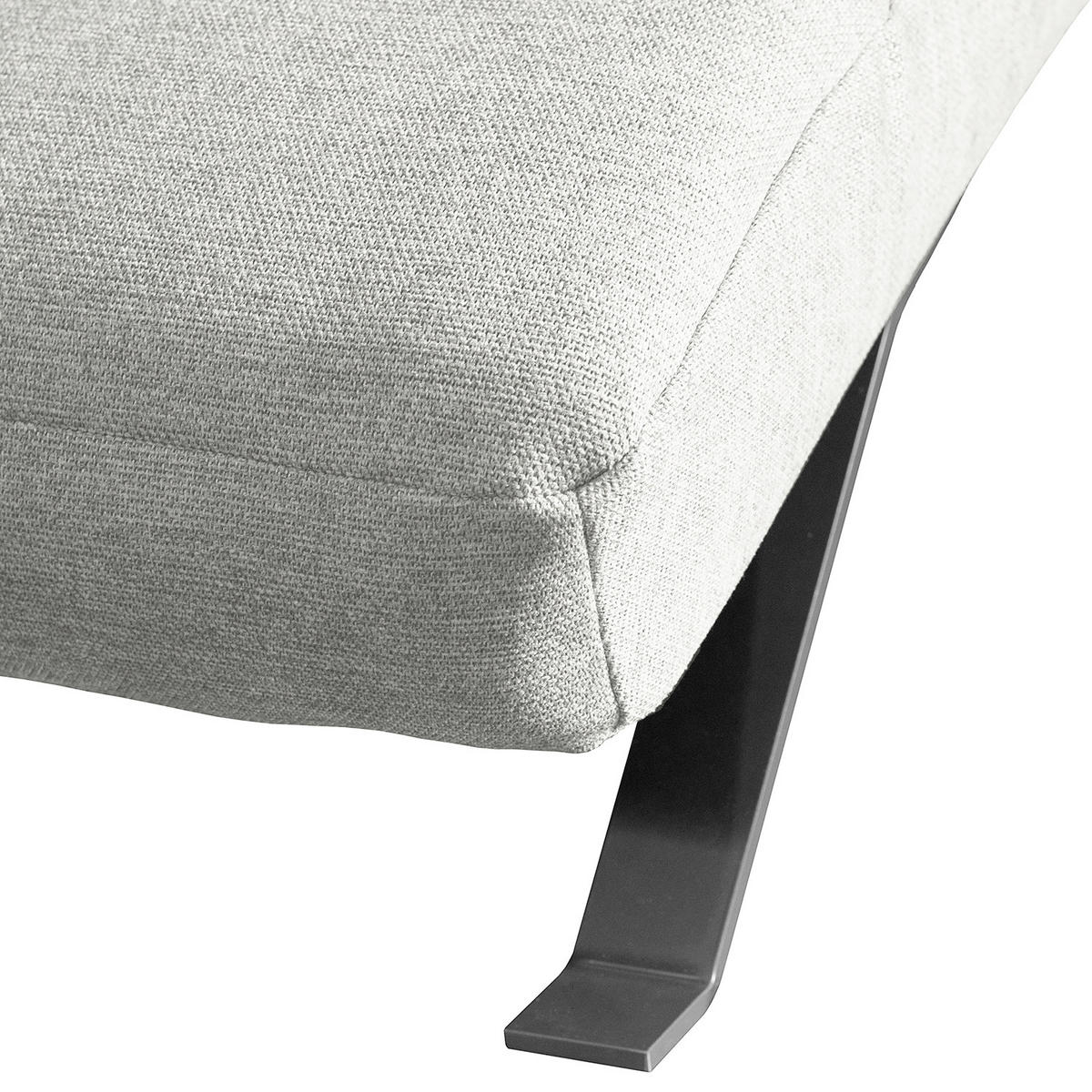 RELAXLIEGE in Webstoff Hellgrau  - Silberfarben/Hellgrau, Design, Textil/Metall (65/65/171cm) - Livetastic