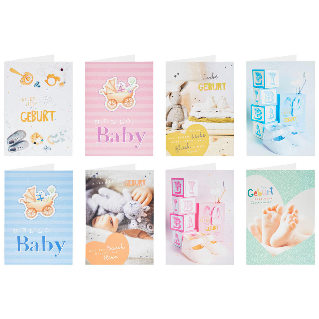Geburtstagskarte Versch. Motive 11,5x17,5 cm mit Kuvert