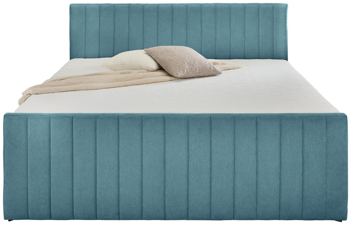 BOXBETT 180/200 cm  in Hellblau  - Schwarz/Hellblau, KONVENTIONELL, Kunststoff/Textil (180/200cm) - Boxxx