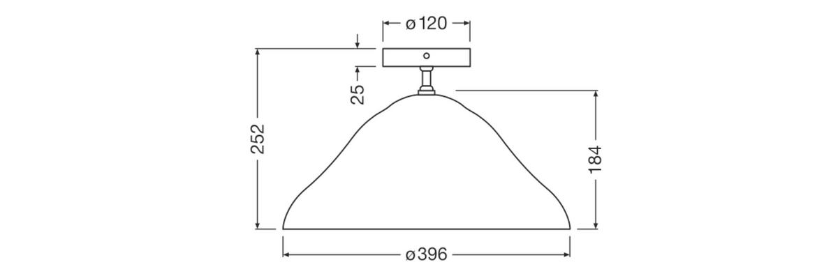 DECKENLEUCHTE 39,6/25,2 cm   - Weiß, Design, Papier/Metall (39,6/25,2cm) - Osram