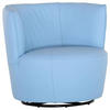 COCKTAILSESSEL Echtleder Hellblau    - Schwarz/Hellblau, Design, Leder (93/83/88cm)