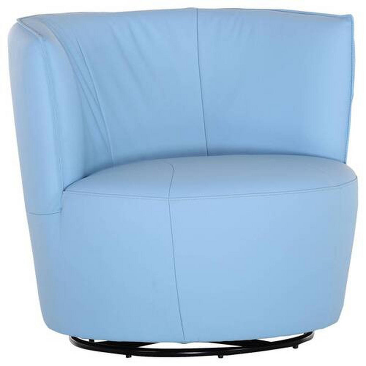 CLUBFÅTÖLJ i läder ljusblå  - ljusblå/svart, Design, läder (93/83/88cm) - MID.YOU
