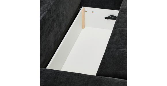 ECKSOFA  in Chenille Schwarz  - Silberfarben/Schwarz, KONVENTIONELL, Holz/Textil (187/293cm) - Carryhome