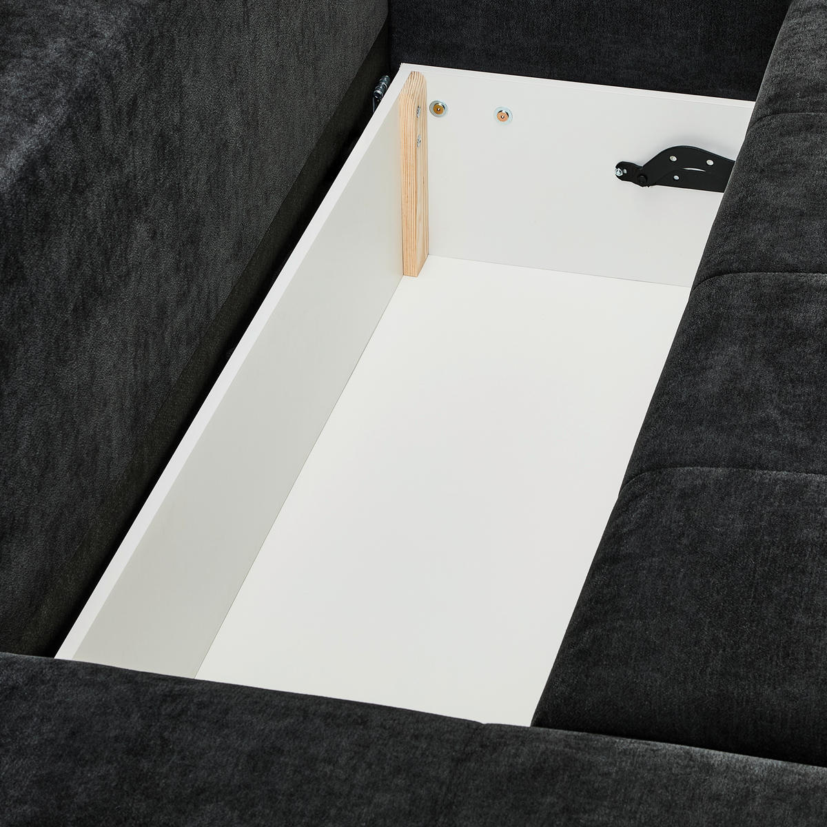 ECKSOFA Chenille Schwarz  - Silberfarben/Schwarz, Konventionell, Holz/Textil (187/293cm) - Carryhome