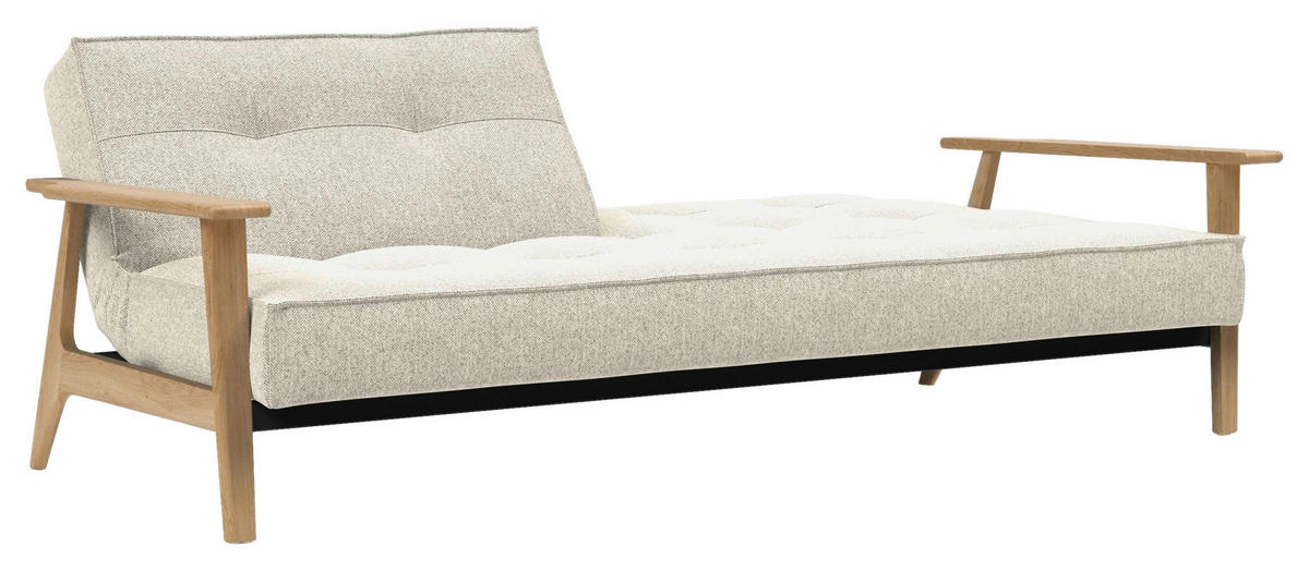 SCHLAFSOFA Flachgewebe Naturfarben  - Eichefarben/Naturfarben, Design, Holz/Textil (232/80/99cm) - Innovation
