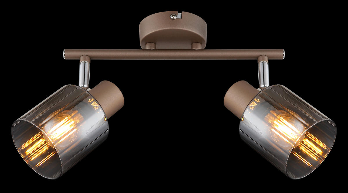 STRAHLER 26/8/15 cm   - Klar/Chromfarben, Design, Glas/Metall (26/8/15cm) - Globo