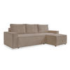 ECKSOFA in Cord Taupe  - Taupe/Schwarz, Design, Kunststoff/Textil (250/156cm) - MID.YOU