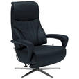 RELAXSESSEL in Leder Dunkelblau  - Edelstahlfarben/Dunkelblau, Design, Leder/Metall (75/106/88cm) - Dieter Knoll
