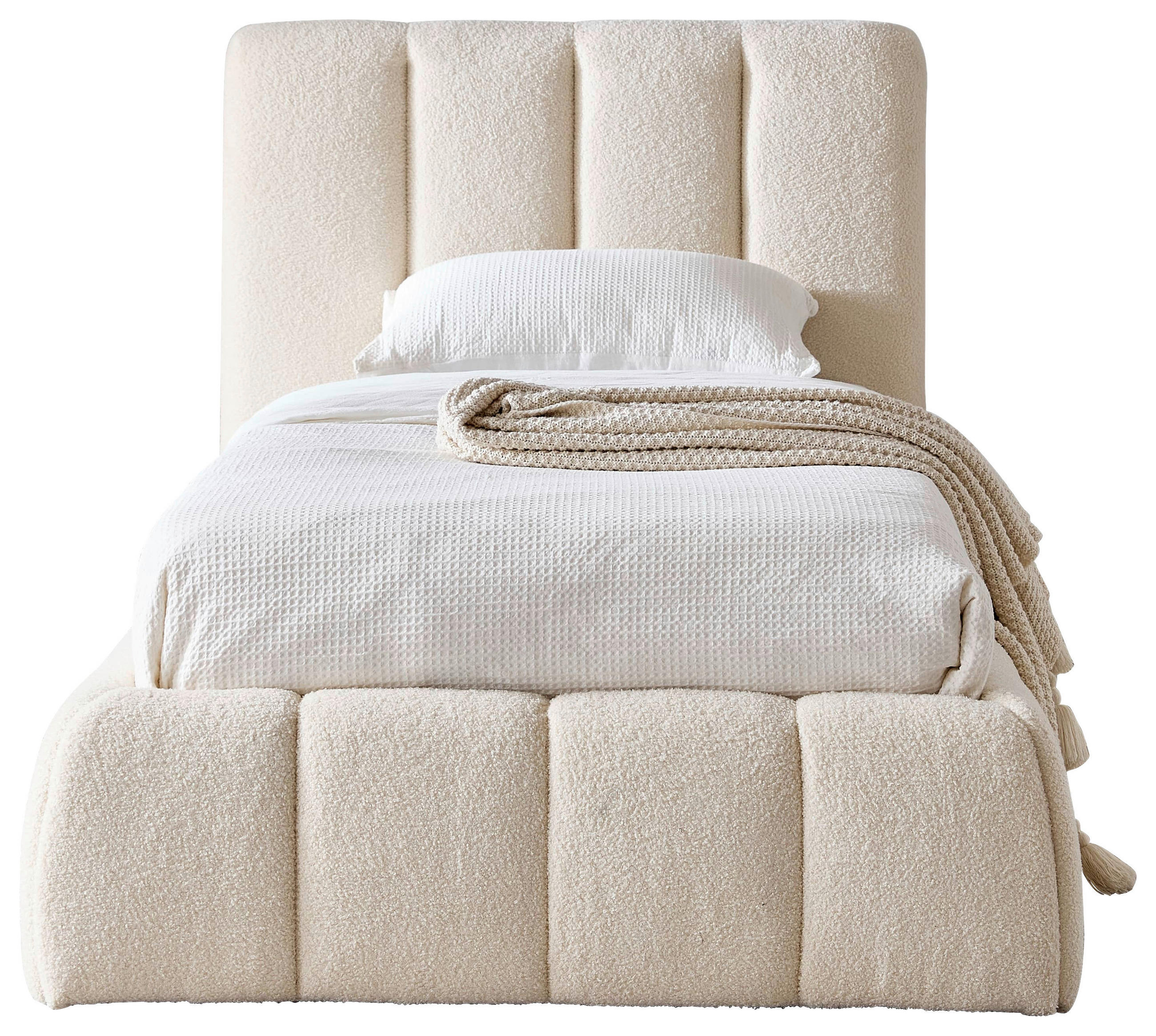 POLSTERBETT 90/200 cm, inkl. gepolstertes Kopfteil, Lattenrost, Bettkasten,  in Beige  - Beige/Schwarz, Design, Holz/Kunststoff (90/200cm) - Boxxx