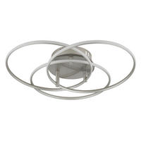 LED-DECKENLEUCHTE 45,6/9,4 cm   - Weiß/Nickelfarben, Design, Kunststoff/Metall (45,6/9,4cm) - Globo