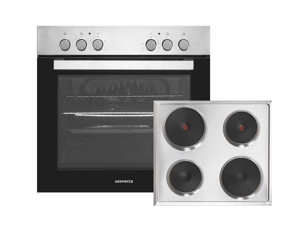 HERDSET HS1000-33  - Edelstahlfarben/Schwarz, Trend, Glas/Metall (59,5/59,5/56,5cm) - Respekta