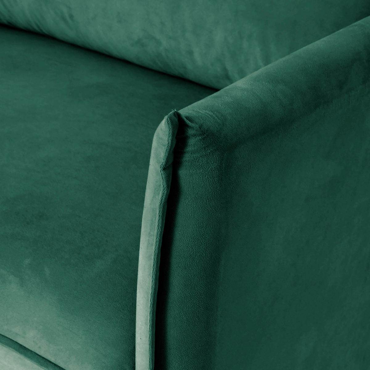 3-SITZER-SOFA JULI Samt Grün  - Schwarz/Grün, Design, Holz/Textil (203/86/100cm) - P & B