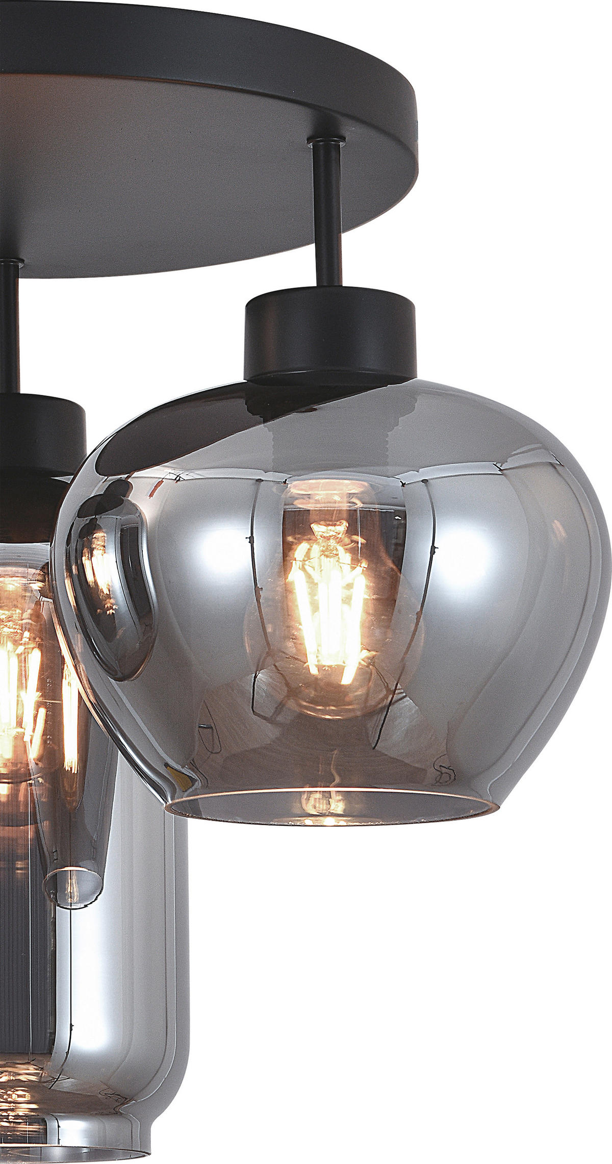 DECKENLEUCHTE  42/35,5 cm    - Schwarz, Design, Glas/Metall (42/35,5cm) - Collet's Monde