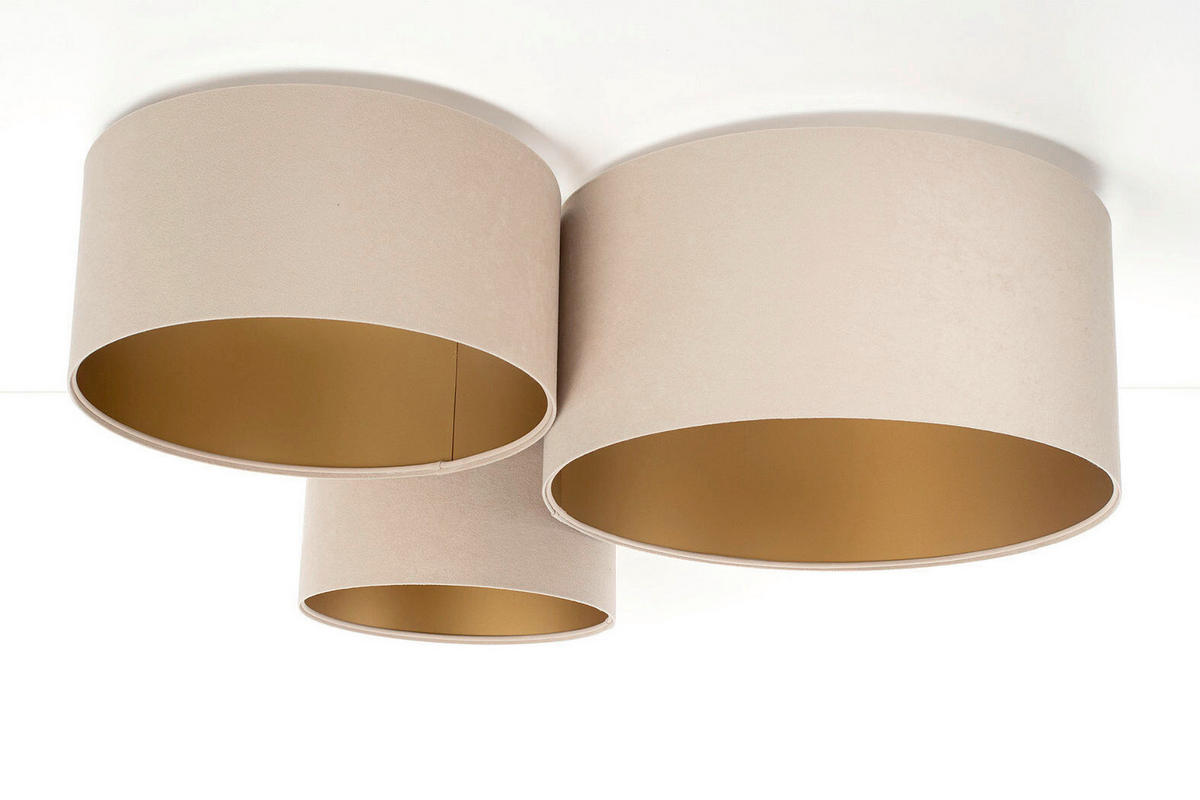 DECKENLEUCHTE Swing  88/92/34 cm  - Beige/Goldfarben, Design, Kunststoff/Textil (88/92/34cm)