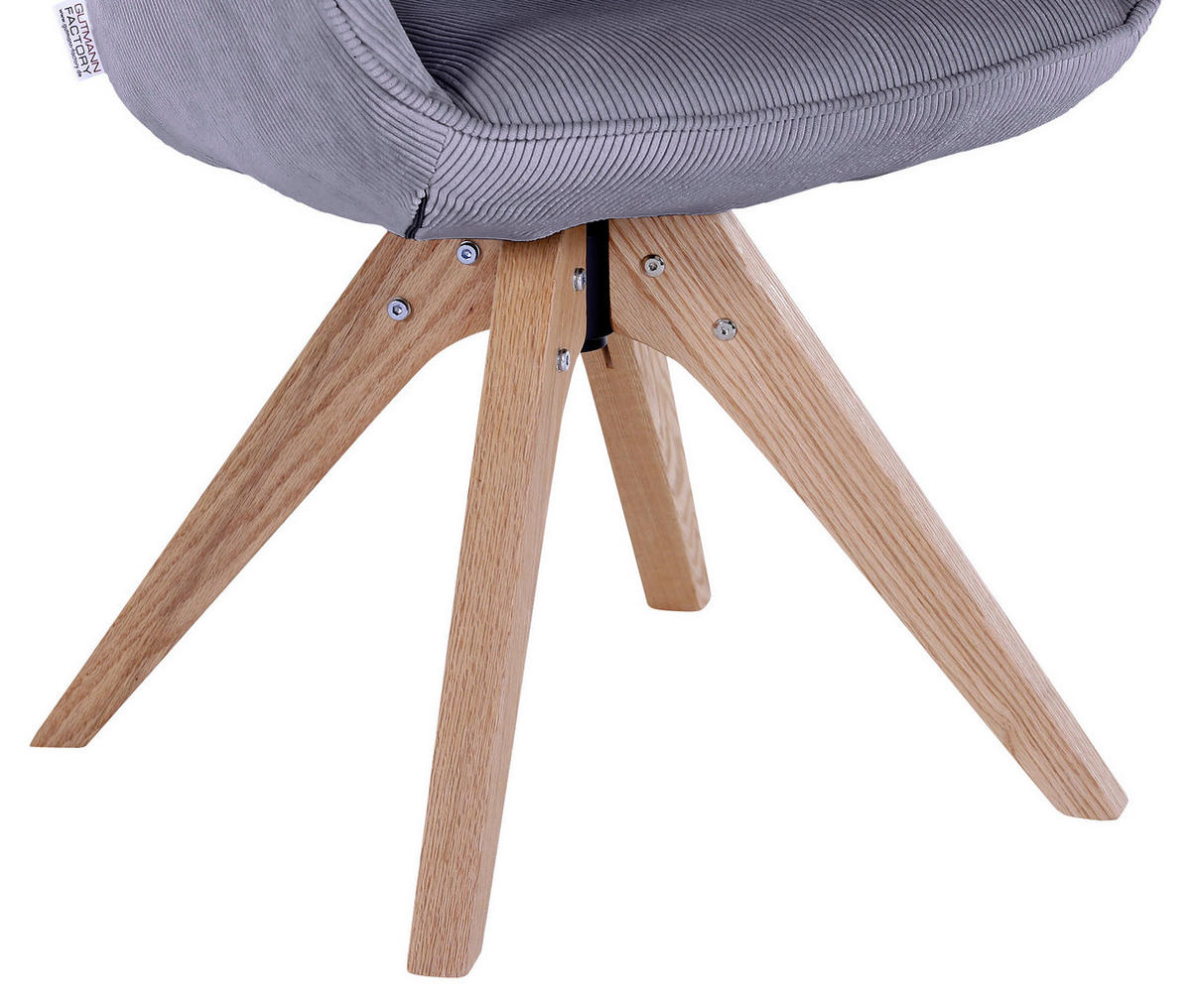 ARMLEHNSTUHL  in Cord  - Eichefarben/Hellgrau, LIFESTYLE, Holz/Textil (60/83/65cm) - home24
