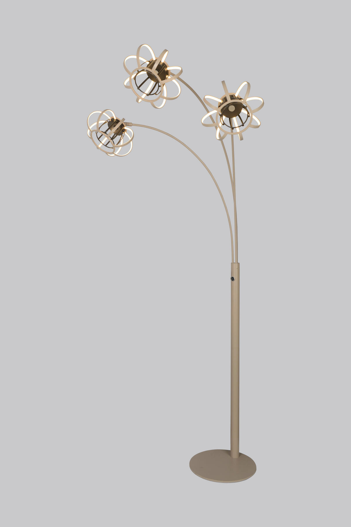 LED-STEHLEUCHTE Salo 60/87/162 cm  - Sandfarben/Schwarz, KONVENTIONELL, Metall (60/87/162cm)