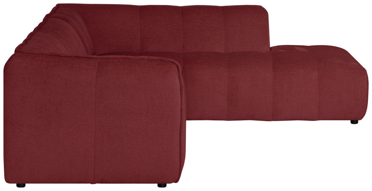 ECKSOFA Chenille Bordeaux  - Bordeaux/Schwarz, Design, Textil (290/218cm) - MID.YOU