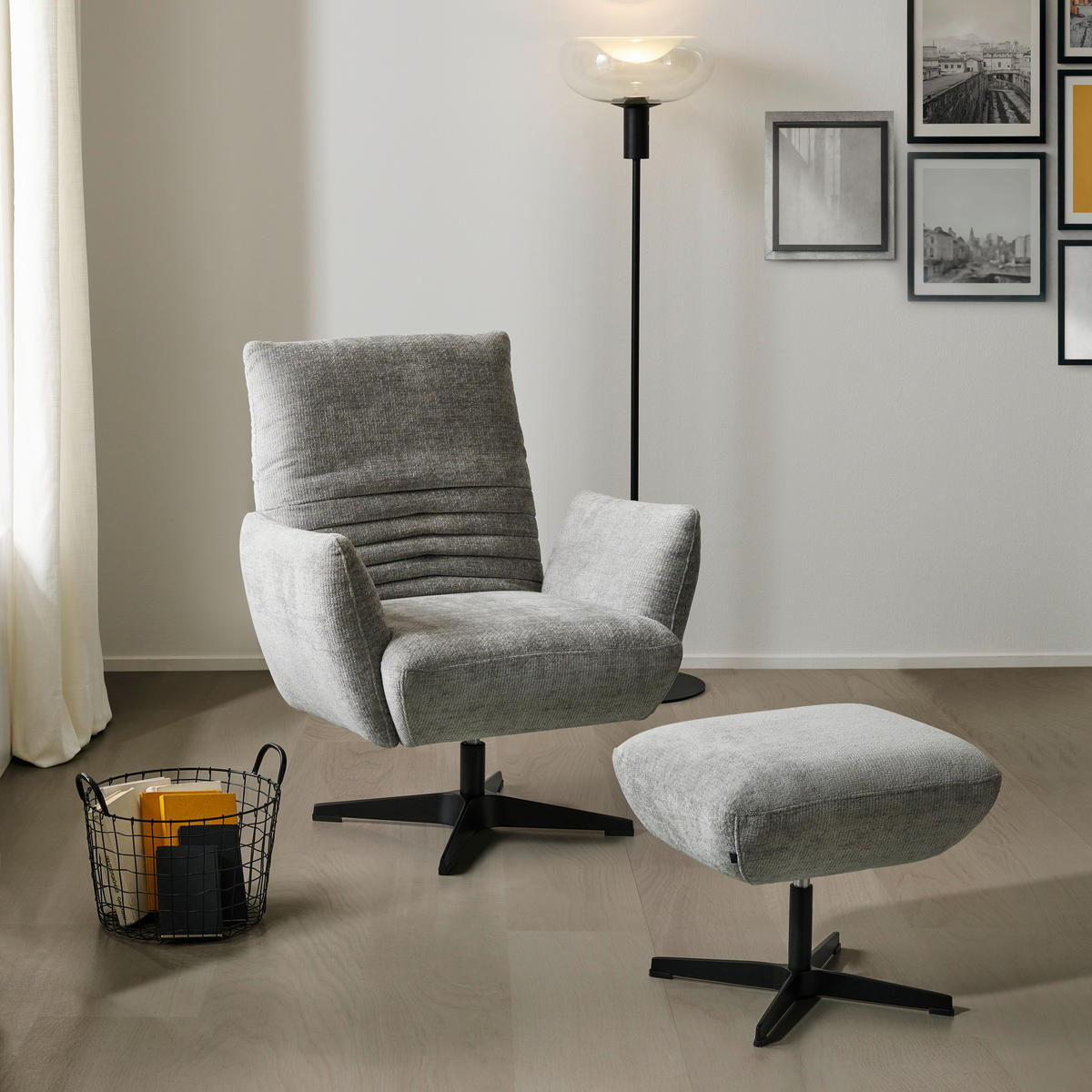 KRESLO, textil, sivá - čierna/sivá, Design, kov/textil (60/94/86cm) - Dieter Knoll