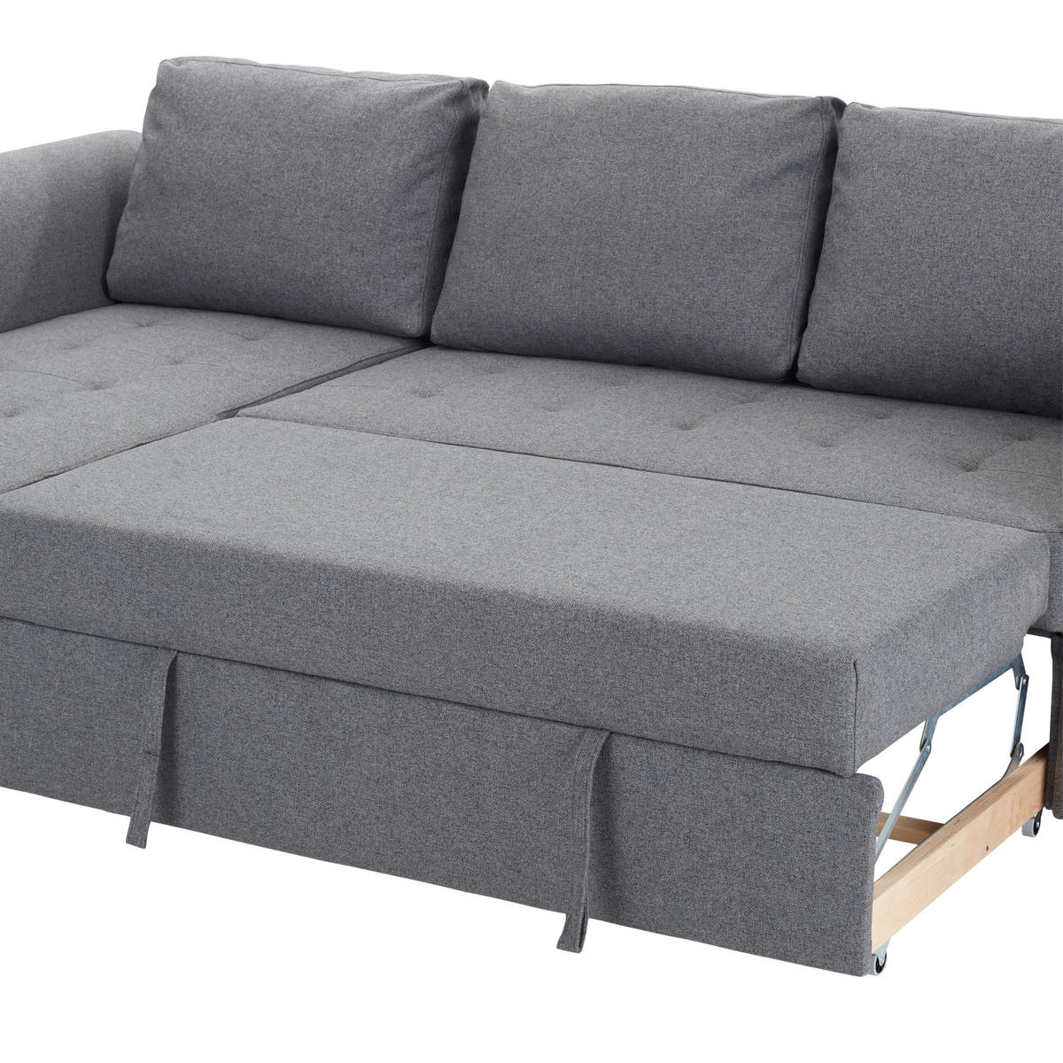 ECKSOFA Anthrazit Flachgewebe  - Anthrazit/Schwarz, MODERN, Kunststoff/Textil (260/155cm) - P & B