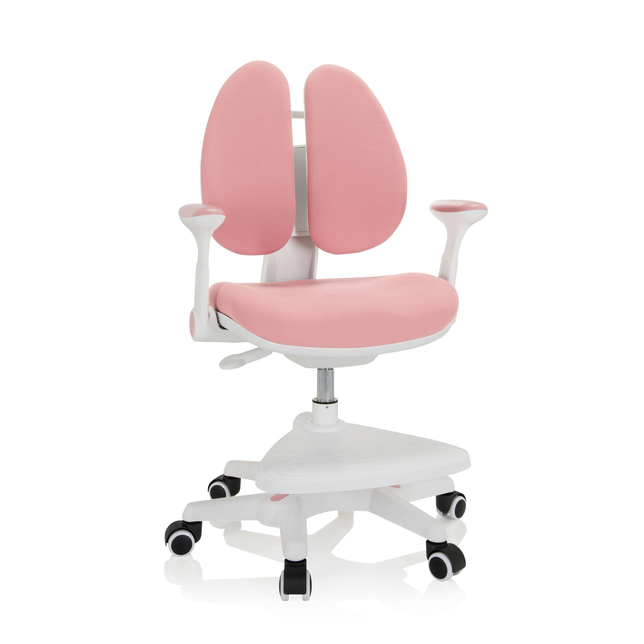 SNURRSTOL FÖR UNGDOMAR  i nätklädsel rosa, vit  - vit/rosa, Modern, textil/plast (56/88/52cm) - MID.YOU