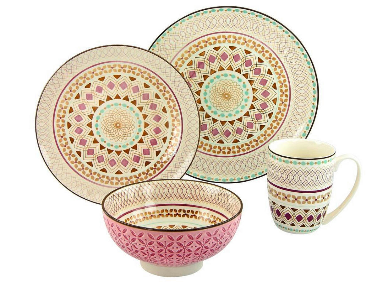 KOMBISERVICE Multicolor 16-teilig  - Multicolor, Basics, Keramik - Creatable