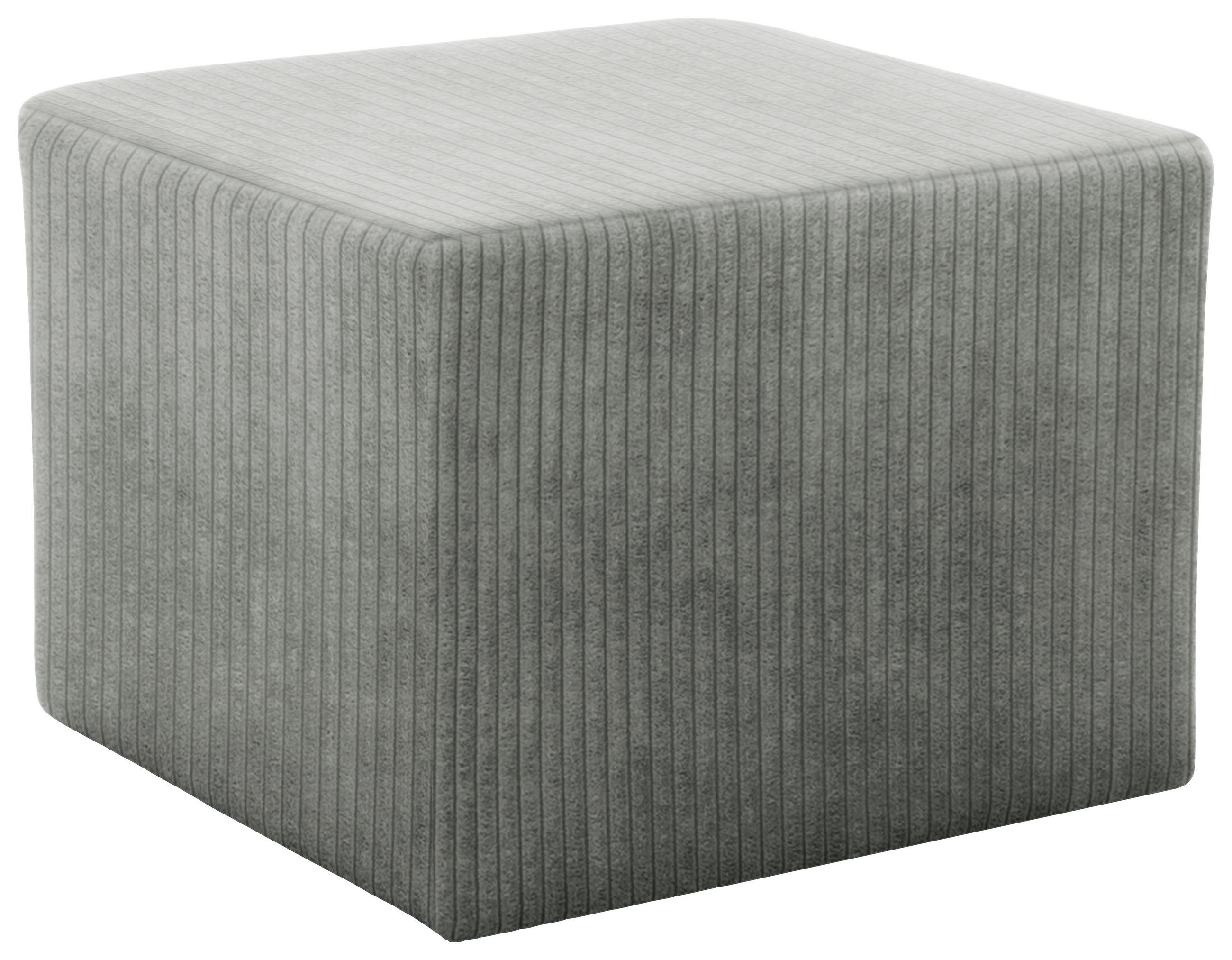 HOCKER Cord, Mikrofaser Hellgrau  - Hellgrau/Schwarz, Design, Kunststoff/Textil (59/44/59cm) - MID.YOU