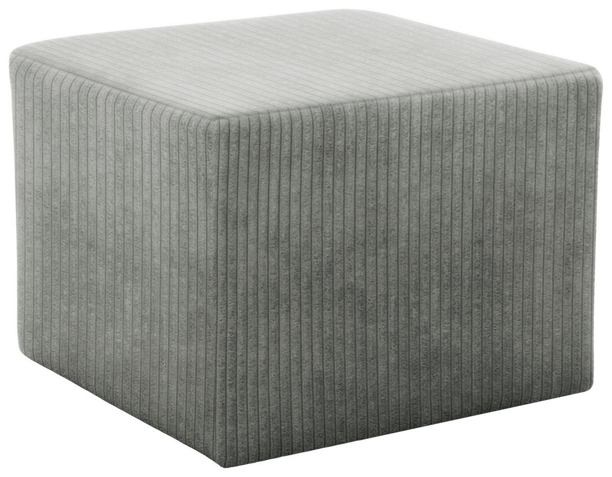 HOCKER Cord, Mikrofaser Hellgrau  - Hellgrau/Schwarz, Design, Kunststoff/Textil (59/44/59cm) - MID.YOU