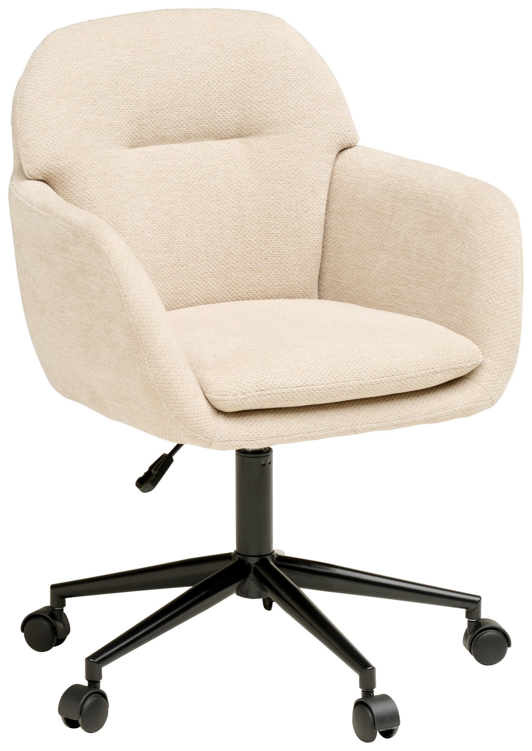 DREHSTUHL  in Webstoff Beige  - Beige/Schwarz, MODERN, Kunststoff/Textil (55/85-95/60cm) - MID.YOU