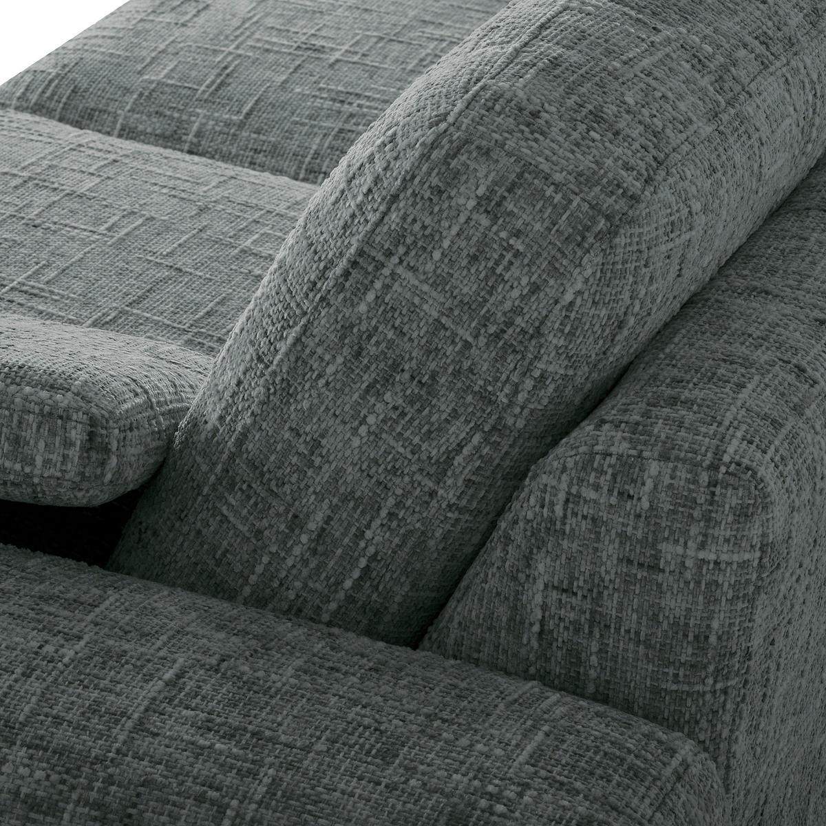 2-SITZER-SOFA Webstoff Anthrazit  - Anthrazit/Schwarz, Design, Textil/Metall (157/85/92cm) - Livetastic