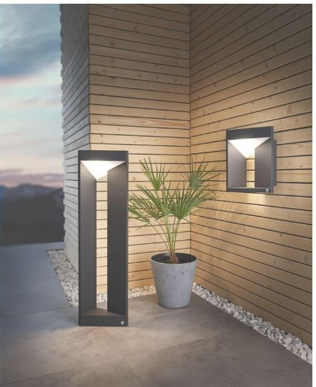 SVJETILJKA PODNA VANJSKA  - crna, Basics, metal/plastika (20/11/38cm)