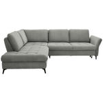 ECKSOFA in Chenille Hellgrau  233/288 cm  - Hellgrau/Schwarz, Natur, Textil/Metall (233/288cm) - Valnatura