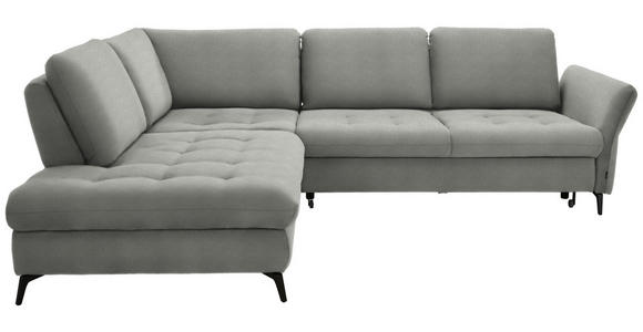 ECKSOFA Hellgrau Chenille - Hellgrau/Schwarz, Natur, Textil/Metall (233/288cm) - Valnatura