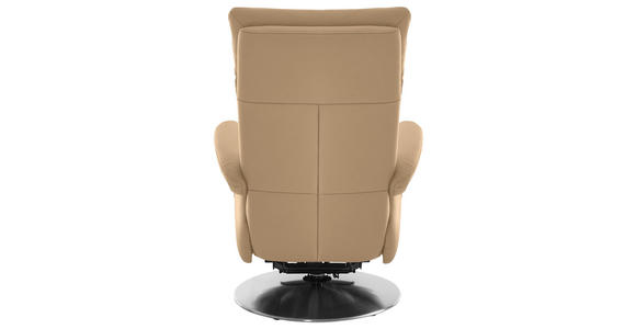 RELAXSESSEL in Leder Hellbraun - Hellbraun/Edelstahlfarben, Design, Leder/Metall (78/112/85cm) - Cantus