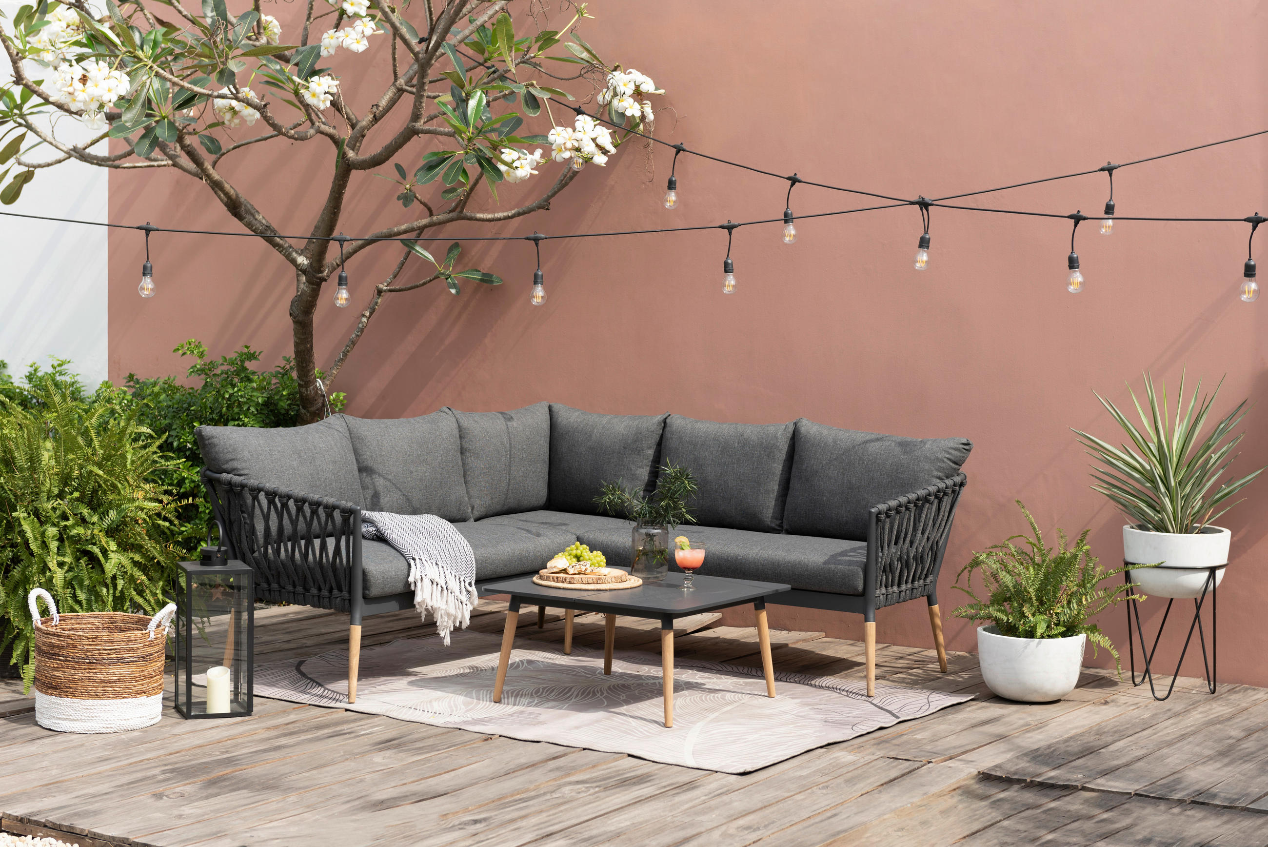 LOUNGETISCH  - Dunkelgrau/Teakfarben, Design, Holz/Holzwerkstoff (110/71,4/39,7cm) - Amatio