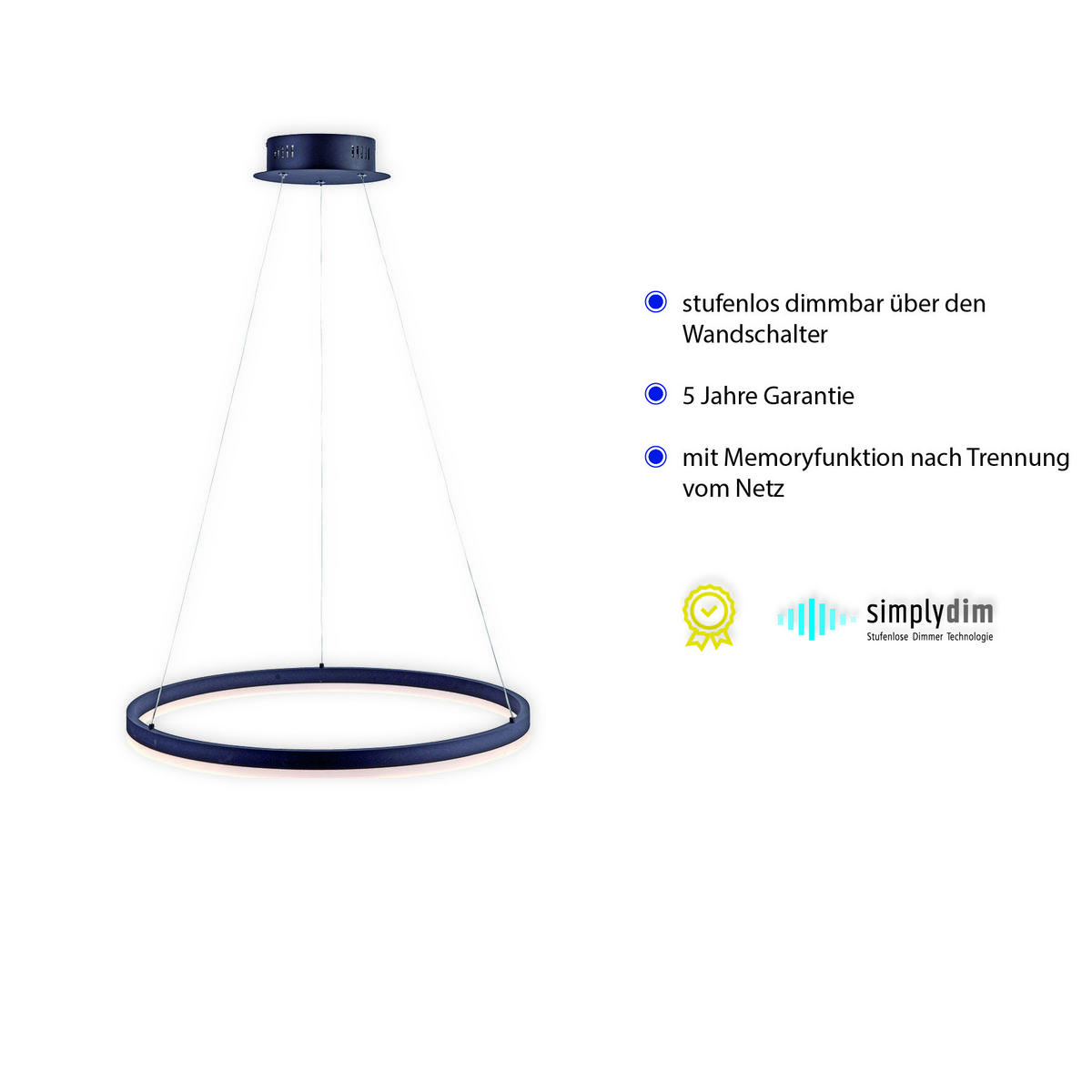 LED-HÄNGELEUCHTE 60/60/120 cm  - Anthrazit, Design, Kunststoff/Metall (60/60/120cm)