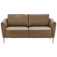 2-SITZER-SOFA in Echtleder Olivgrün  - Eichefarben/Beige, Natur, Leder/Holz (182/86/87cm) - Valnatura